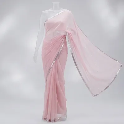 Pink silk saree